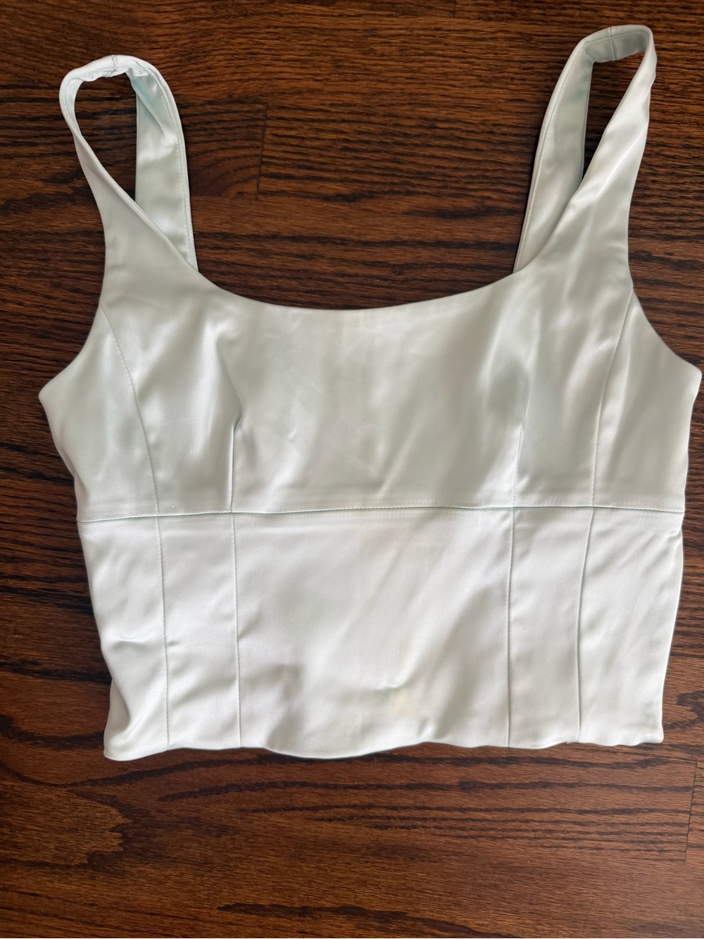 Aritzia Cream Cropped Tank with Structured Seams